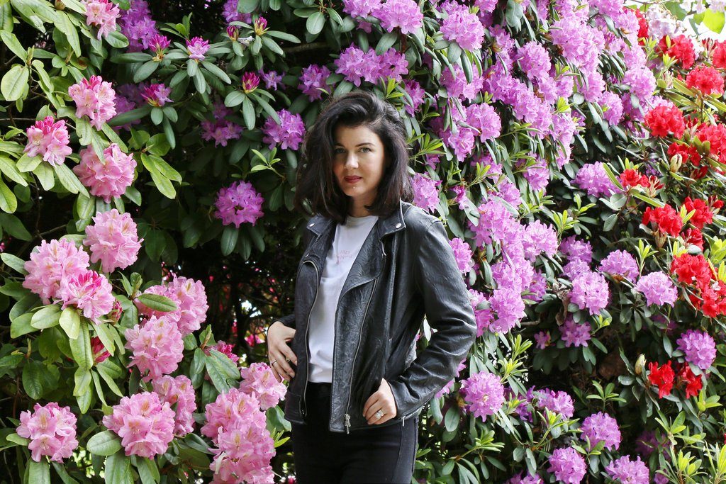 Gabrielle Miller of Corner Gas is photographed with flowers in Vancouver.
