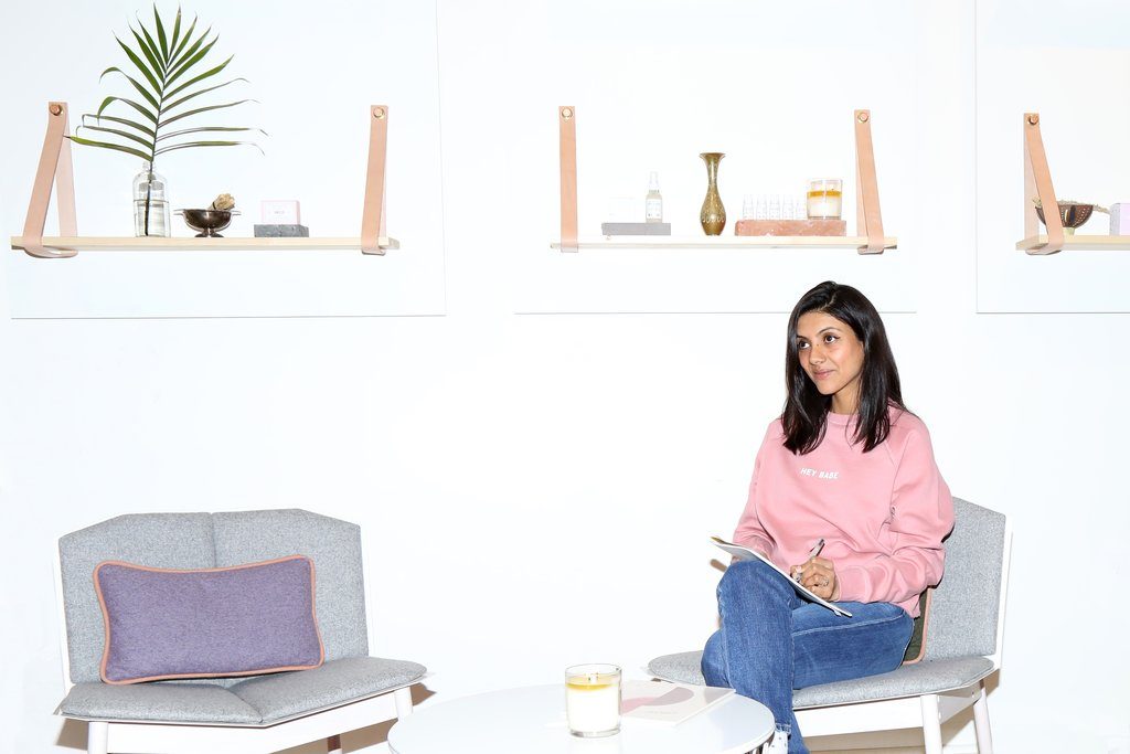 Female entrepreneur Sonia Chhinji is photographed sitting at the Woodlot office in Vancouver.