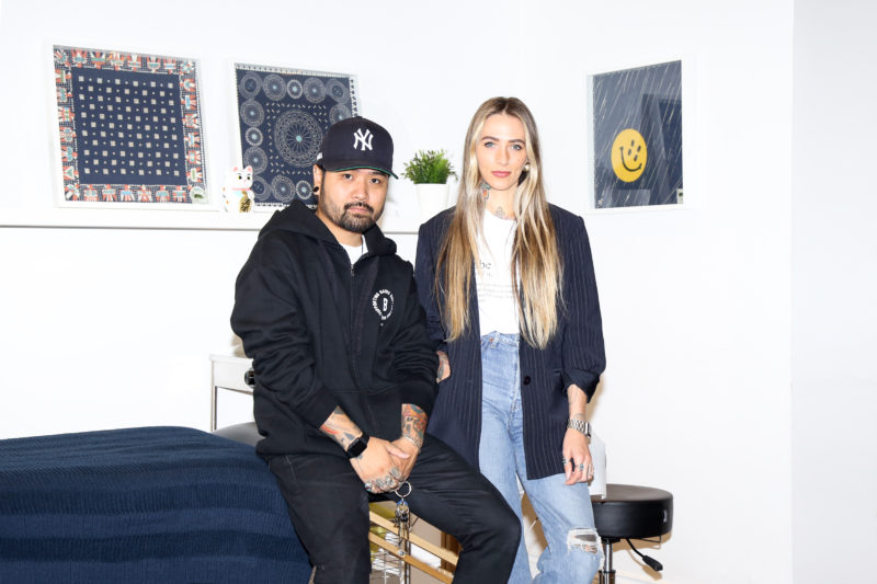 Entrepreneurs Shaughnessy and Kyle Otsuji of Studio Sashiko are photographed at their microblading office in Vancouver.