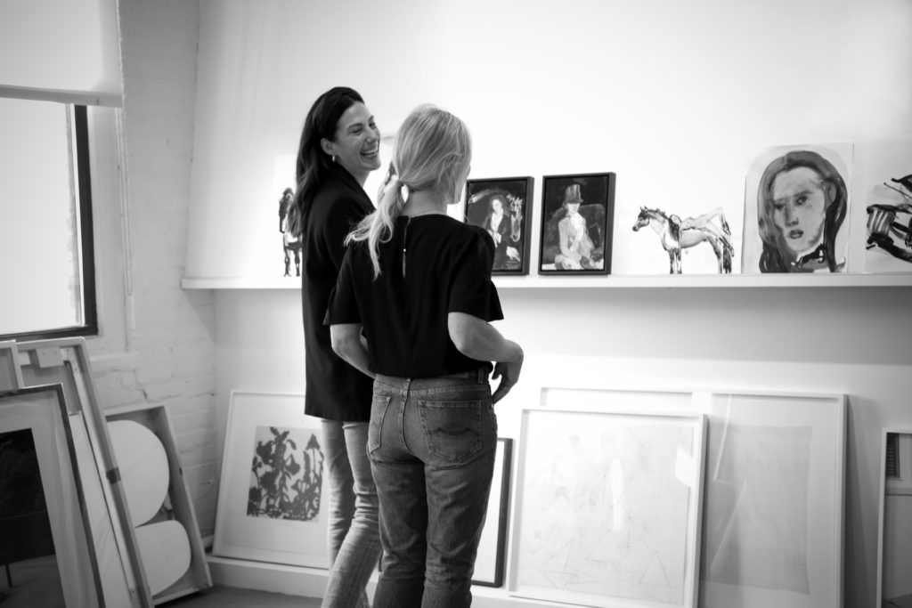 Artist Suzy Spence is photographed with female entrepreneur Miriam Alden of Brunette the Label.